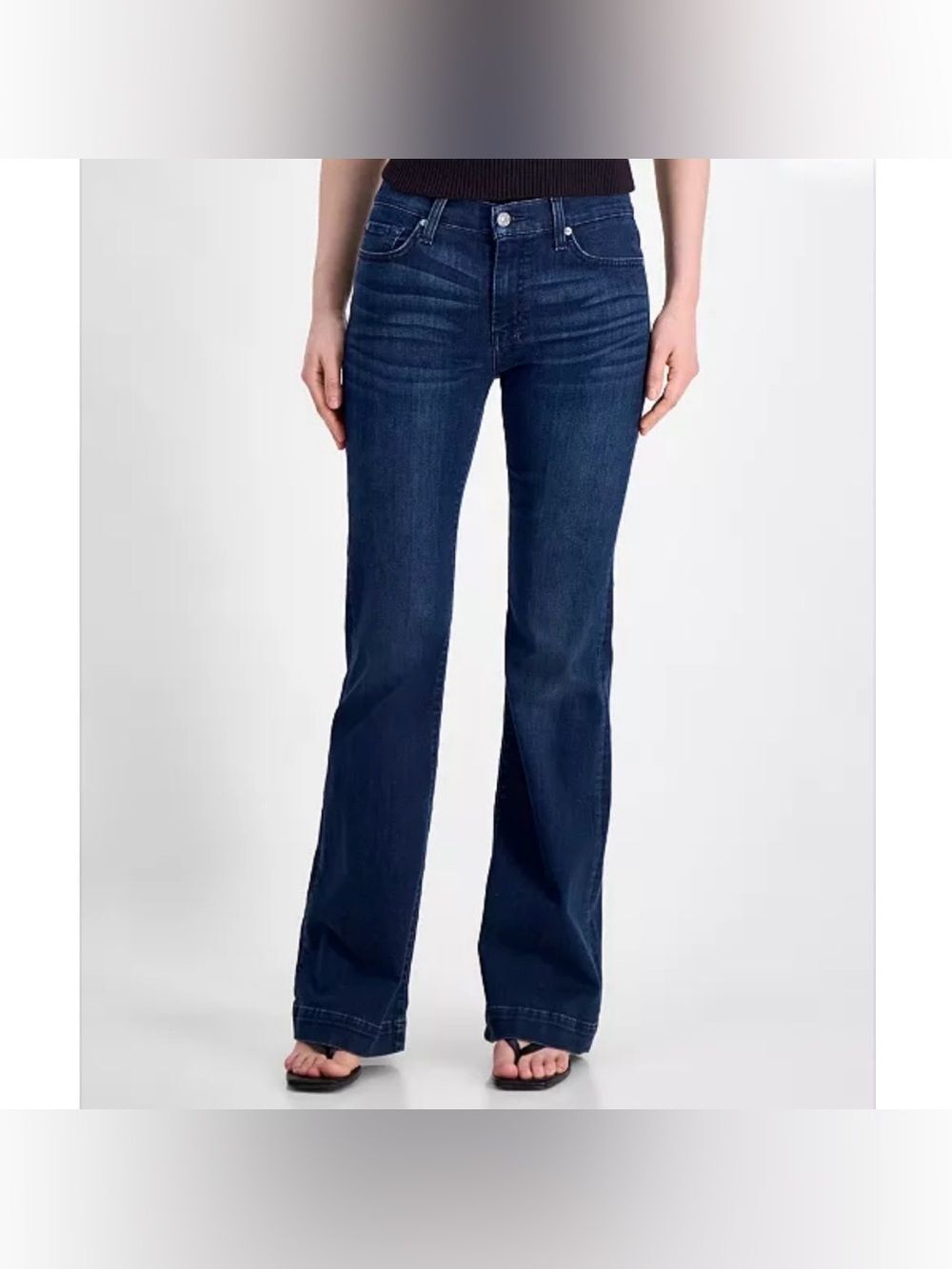 7 For All Mankind NWT Dojo Flare Leg Trouser Dark Indigo Bootcut Jeans Size 30